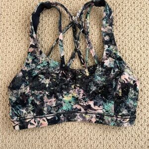 lululemon athletica Multicolor Floral-Print Strappy Sports Bra
